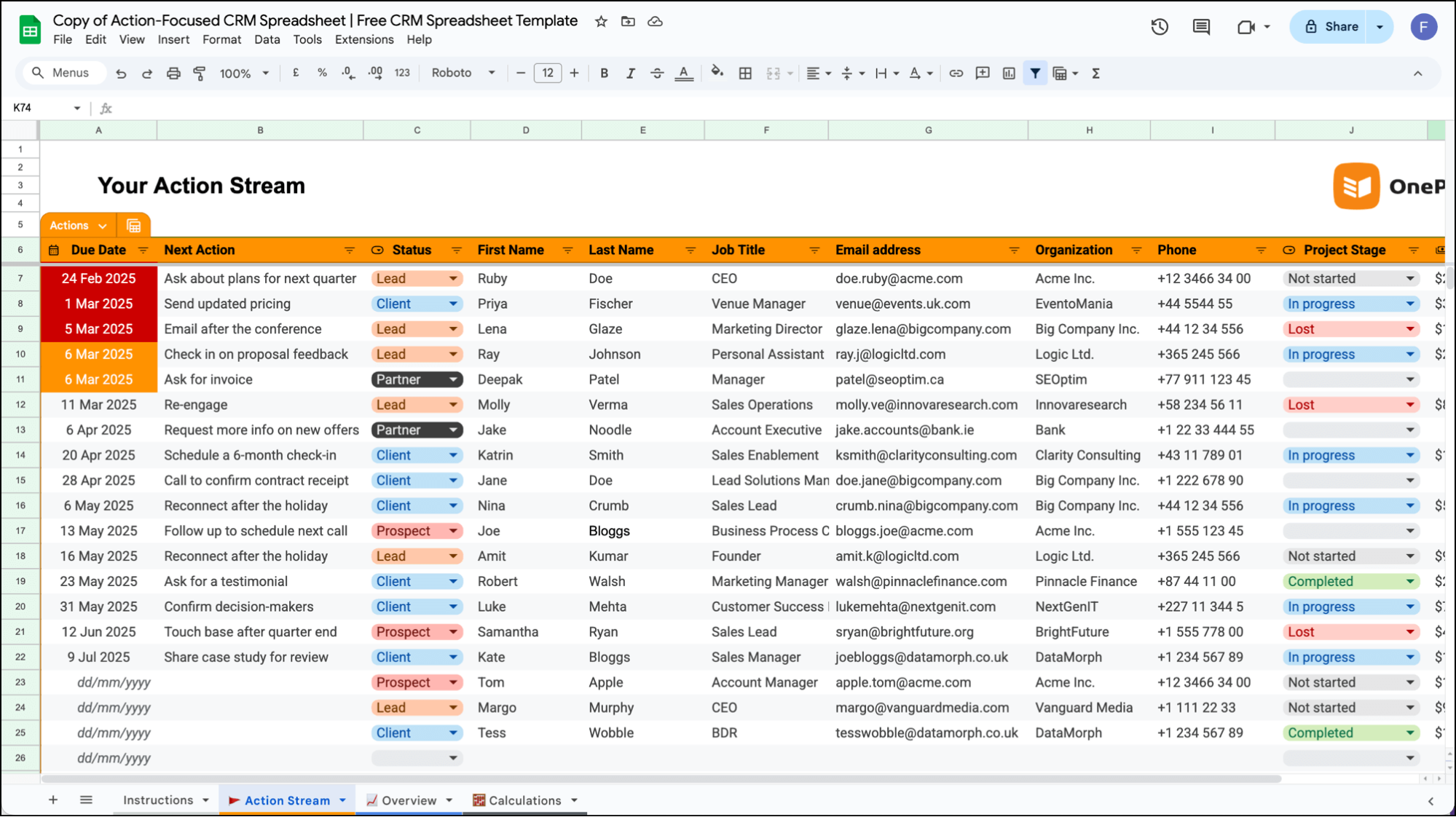 Moodale Smart CRM on Google Sheets